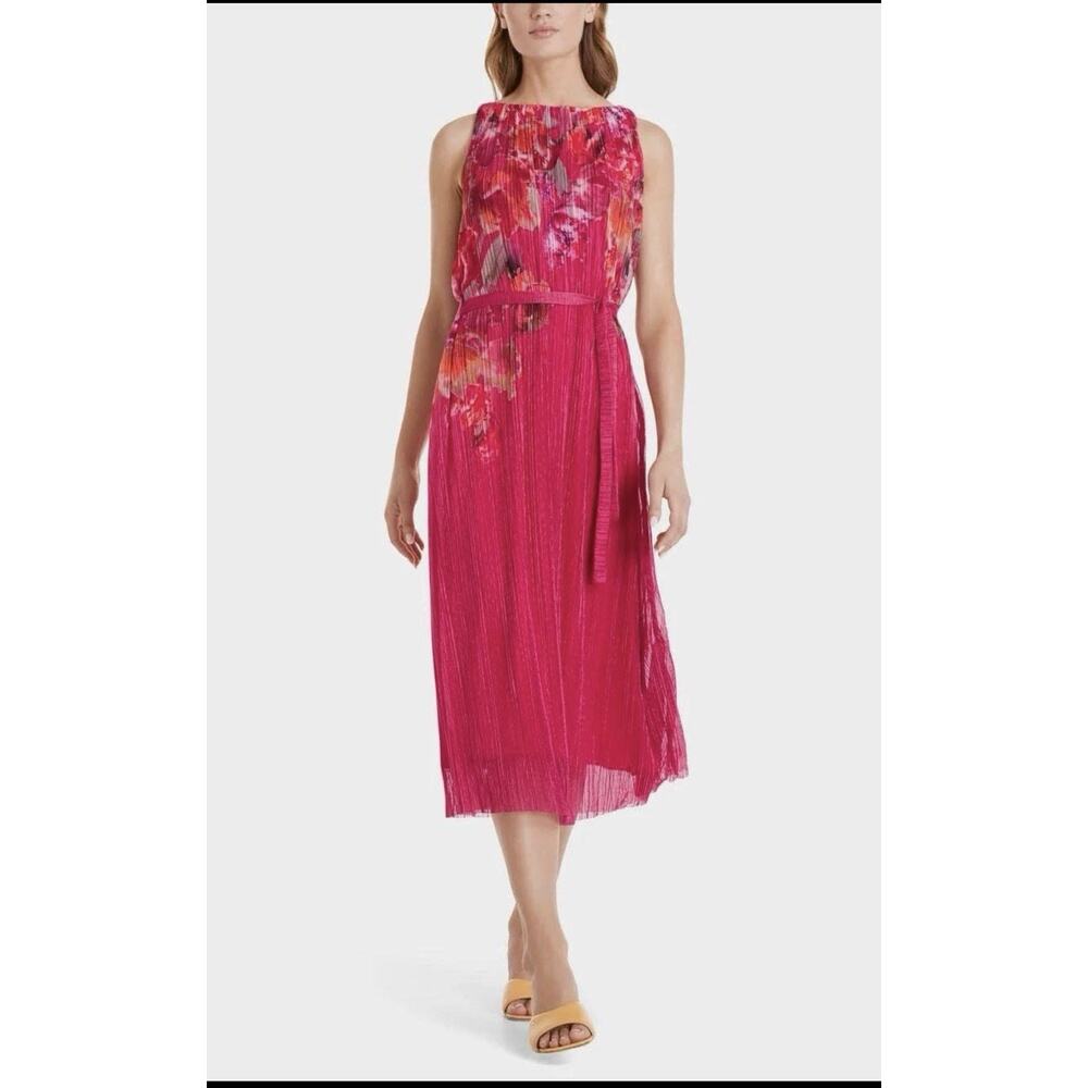 Marc Cain NWT Sleeveless Pleated midi Dress Size N6 US 14 XXL